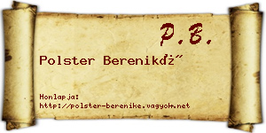 Polster Bereniké névjegykártya